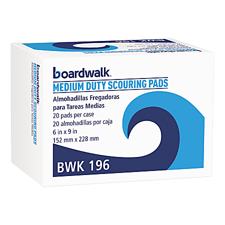 Boardwalk® Medium-Duty Scour Pads, 6" x 9", Green,