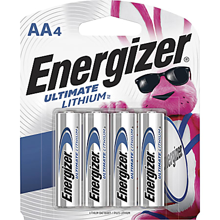 Energizer Ultimate Lithium AA Batteries - For Multipurpose - AA - 3000 mAh - 1.5 V DC - 4 / Pack Energizer Ultimate Lithium AA Batteries - For Multipurpose - AA - 3000 mAh - 1.5 V DC - 4 / Pack