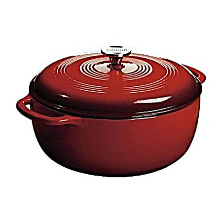 MasterPRO 2 qt. Cast Iron Dutch Oven with Lid, Red