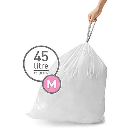 20 Replacements Durable Simple Human M, 45L / 12 Gallon Garbage