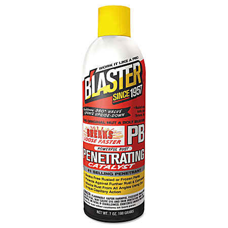 Blaster PB Penetrating Liquid Lubricant/Rust Inhibitor Catalysts, 8 Oz Can, Pack Of 12 Cans