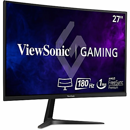 ViewSonic VX2718-PC-MHD 27" OMNI Curved 1080p 1ms 165Hz Gaming Monitor with Adaptive Sync - 27" OMNI Gaming Monitor - Full HD 1920 x 1080 Resolution - 16.7 Million Colors - Adaptive Sync - 250 Nit - 1ms - 165Hz Refresh Rate - HDMI - DisplayPort