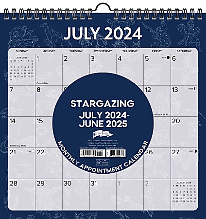 2025 Willow Creek Press Spiral Art Monthly Wall Calendar, 12" x 12", Stargazing, January To December, 47507