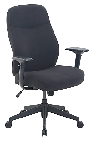 Serta® Commercial Motif Fabric Mid-Back Desk Chair, Black