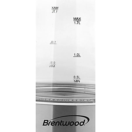 Brentwood Tempered Glass Tea Kettle 1.7 Liter White