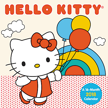 Day Dream® Hello Kitty® Monthly Mini Wall Calendar, 7" x 7", January to December 2018