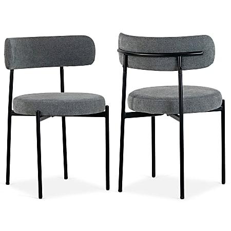 Glamour Home Avrom Boucle Fabric Dining Accent Chairs, Gray, Set Of 2 Chairs