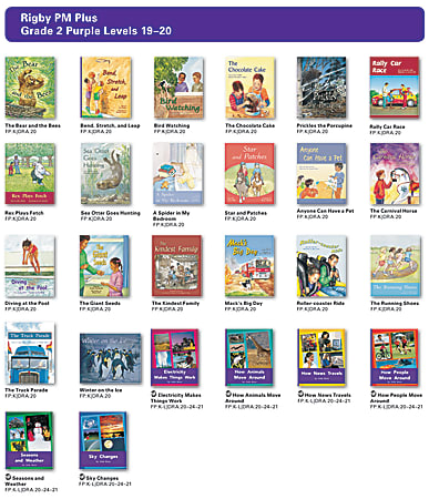 Rigby PM Plus Add-To Pack, Purple Levels 19-20, Grade 2, 1 Set Of 26 Titles