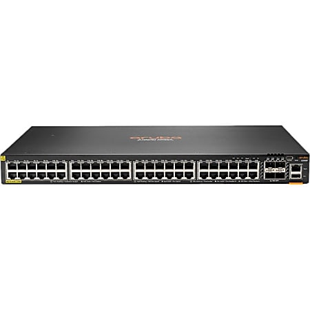 Aruba 6200F 48G Class4 PoE 4SFP+ 370W Switch - 48 Ports - Manageable - 3 Layer Supported - Modular - 76 W Power Consumption - 370 W PoE Budget - Twisted Pair, Optical Fiber - PoE Ports - Rack-mountable - Lifetime Limited Warranty