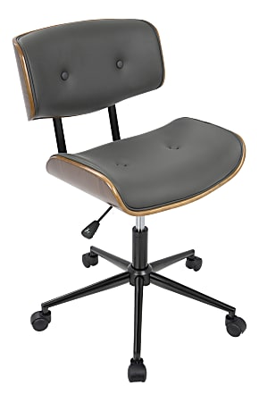 LumiSource Lombardi Office Chair, Walnut/Grey