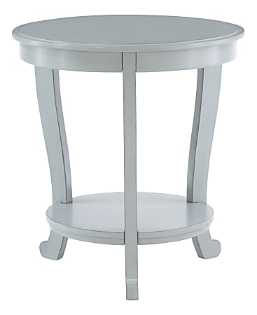 Powell Heller Side Table With Shelf, 24" x 22", Gray