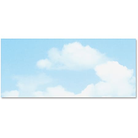 Geographics No. 10 Clouds Printable Envelopes - Multipurpose - #10 - 9 1/2" Width x 4 1/8" Length - 24 lb - 50 / Pack - Blue