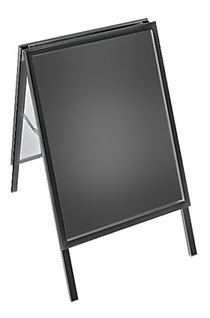 Azar Displays Slide In A-Frame Sign Holder, 36" x 23 3/4" x 27 1/2", Black Plastic Frame