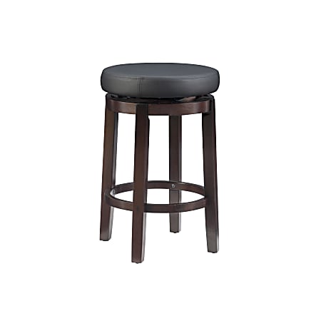 Linon Alice Backless Faux Leather Swivel Counter Stool,