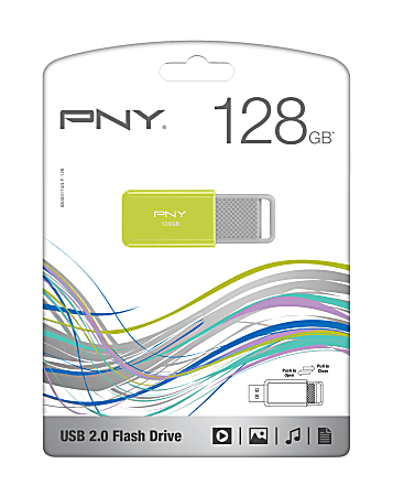 PNY USB 2.0 Flash Drive P-FD128OMC-GE, 128GB, Multicolor
