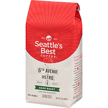 Seattle's Best Coffee® Whole Bean Coffee, Medium-Dark, Rich 6th Avenue Bistro, 12 Oz Per Bag
