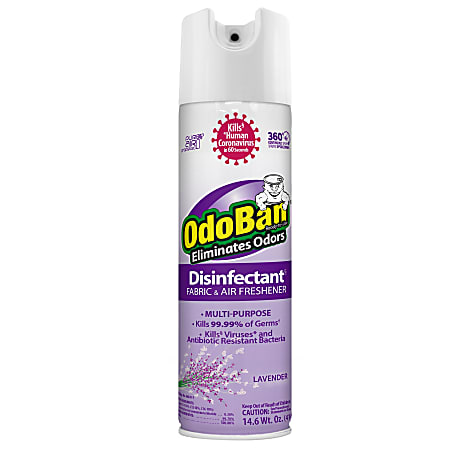 OdoBan Odor Eliminator Disinfectant 360&deg; Spray, Lavender Scent, 14.6 Oz