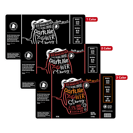 Custom 1, 2 Or 3 Color Printed Labels/Stickers, Rectangle, 3-3/8"  x 6", Box Of 250