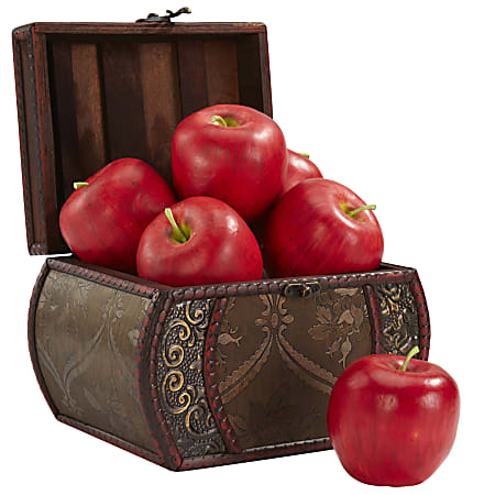 Nearly Natural Faux Apples, 3 1/2"H, Red, Set Of 6