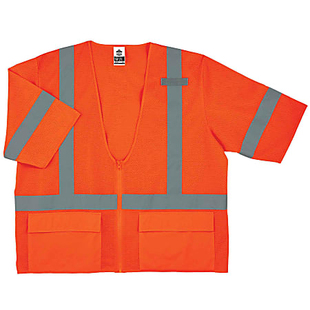 Ergodyne GloWear Safety Vest, Standard, Type-R Class 3, Small/Medium, Orange, 8320Z