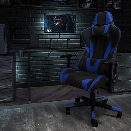 Flash Furniture X20 Ergonomic LeatherSoft High-Back Racing Gaming Chair, Blue