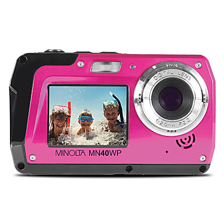 Minolta MN40WP 48.0-Megapixel Waterproof Digital Camera, Pink