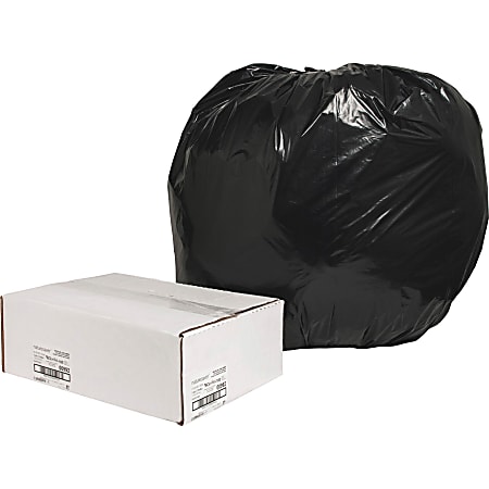 Nature Saver 1.25 mil Can Liners, 56 Gallons, 43" x 48", 75% Recycled, Black, Box Of 100