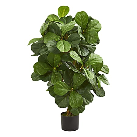 Nearly Natural Fiddle Leaf 42”H Artificial Tree With Pot, 42”H x 26”W x 24”D, Green