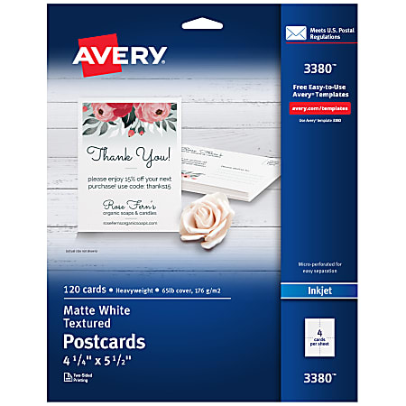 Avery Invitation Card, Sold as 1 Box, 120 Sheet per Box Avery Invitation Card, Sold as 1 Box, 120 Sheet per Box