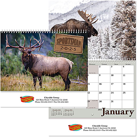 Full Color Sportsman Spiral Wall Calendar