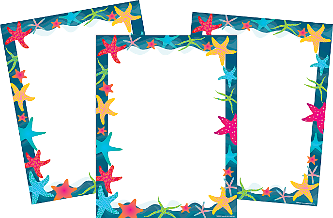 Barker Creek Designer Computer Paper, 8-1/2” x 11”, Kai Ola Starfish, 150 Sheets Per Set