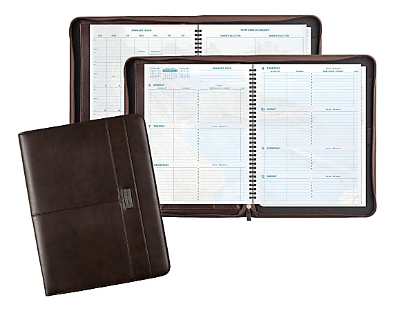 Day-Timer® Coastlines Weekly Organizer, Notebook Size, 8-1/2" x 11", Brown, January to December