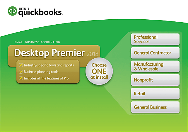 Intuit® QuickBooks® Desktop Premier 2018, Disc/Download