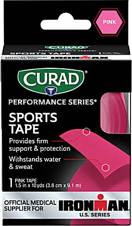 CURAD® IRONMAN Performance Series Sports Tape, 1-1/2" x 10 Yd, Pink