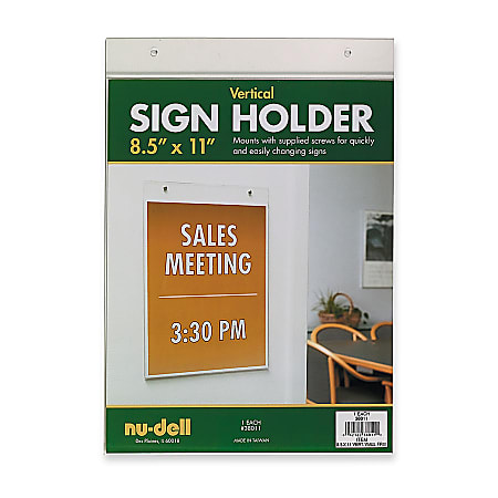 NuDell Acrylic Sign Holder, 8 1/2" x 11", Clear