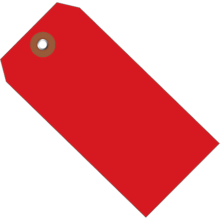 Partners Brand Plastic Shipping Tags, 4 3/4" x 2 3/8", Red, Case Of 100
