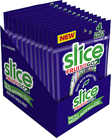 Slice Fruit On The Go Mixed Berry, 1.4 Oz, Box Of 12 Bars