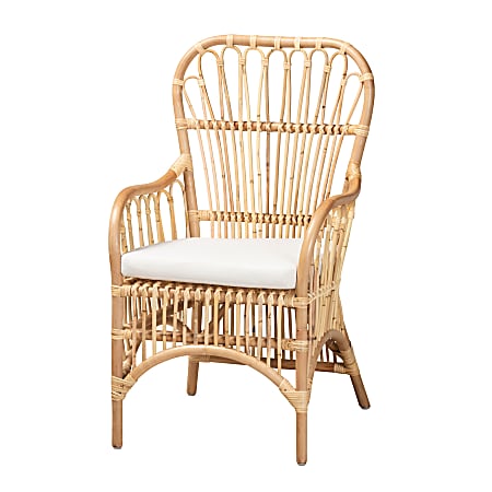 bali & pari Aya Rattan Armchair, White/Natural