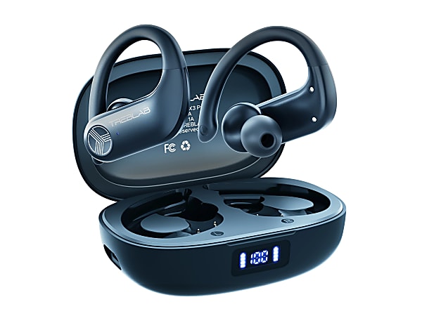 TREBLAB X3-Pro - Wireless Earbuds with Earhooks - 145H Playtime, IPX5 Waterproof Earphones  - X3PROW