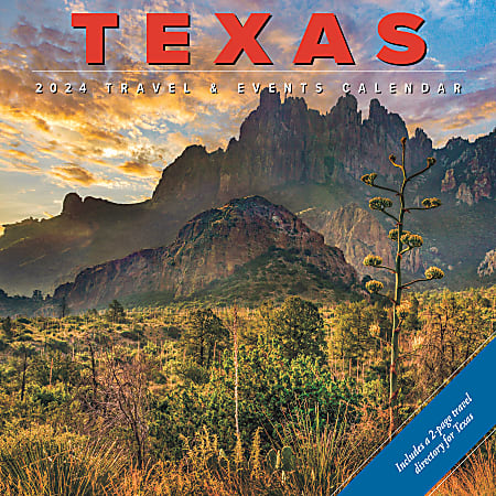 2024 Willow Creek Press Scenic Monthly Wall Calendar, 12" x 12", Texas, January To December