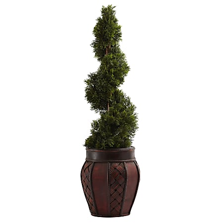 Nearly Natural 31"H Cedar Spiral With Decorative Planter