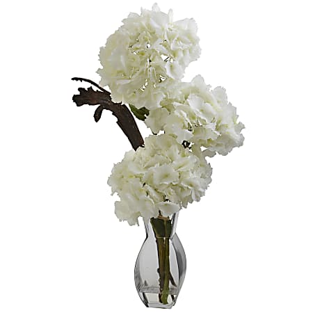 Nearly Natural 28"H Silk Triple Hydrangeas With Vase