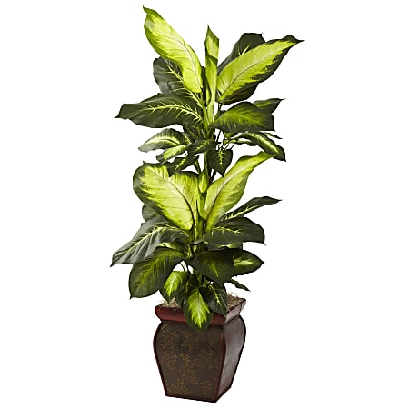 Nearly Natural 45"H Plastic Golden Dieffenbachia With Planter