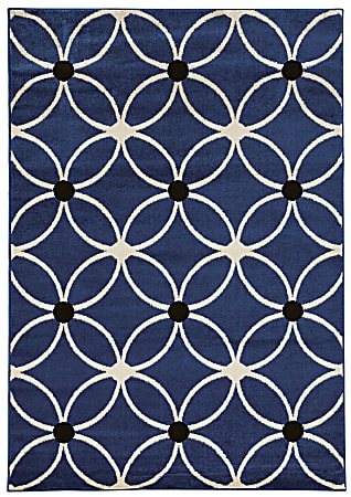 Linon Honora Area Rug, 8' x 10-4/25', Lione Blue/Ivory