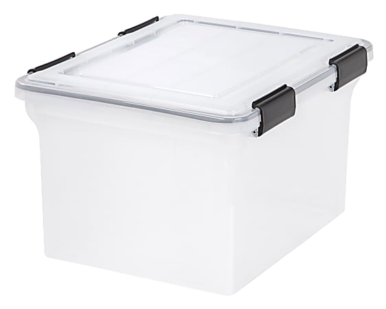 Iris® WeatherPro Storage File Box, Letter/Legal Size, 10 9/10" x 14 1/2" x 17 7/8", Clear