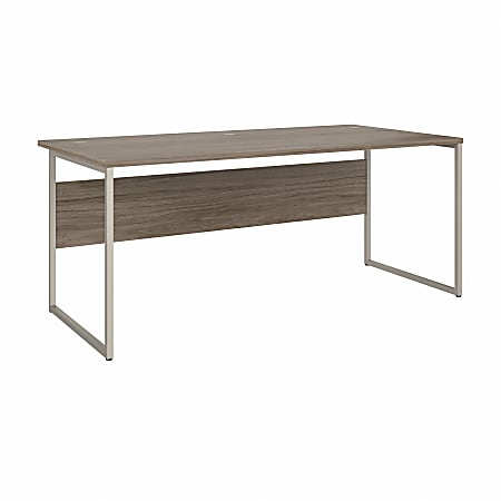 Bush® Business Furniture Hybrid 72"W x 36"D Computer Table Desk With Metal Legs, Modern Hickory, Standard Delivery