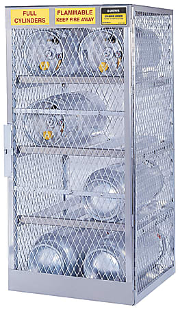 Justrite Horizontal Cylinder Storage Locker, 8 Cylinders