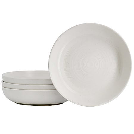 Bee and Willow Home Milbrook 4-Piece Dinner Bowl Set, 8-13/16”, White Speckle