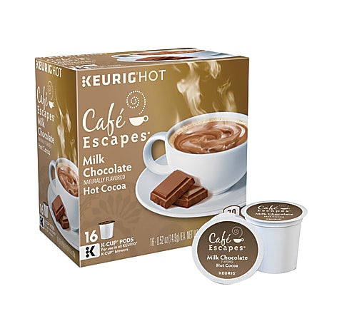 Cafe Escapes™ Milk Chocolate Hot Cocoa K-Cup® Pods, Box Of 16