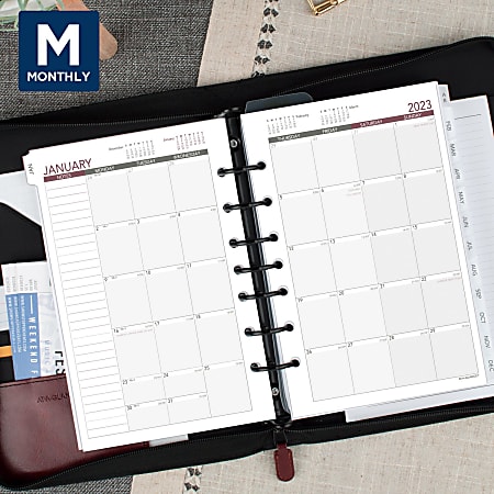 Agenda-PM-Inserts-Blank-Monthly-Weekly-Refills Fits For PM Size Agenda  #00014